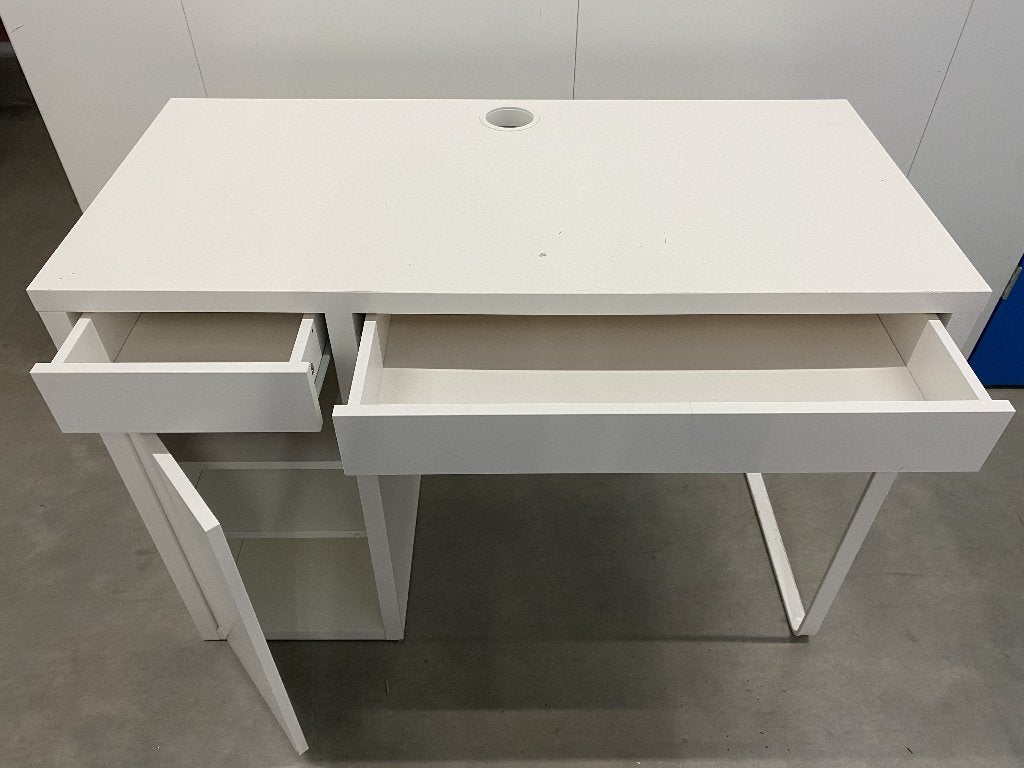 Ikea Micke bureau wit, Huis en Inrichting, Bureaus, Ophalen, 105 cm, Gebruikt, Hout