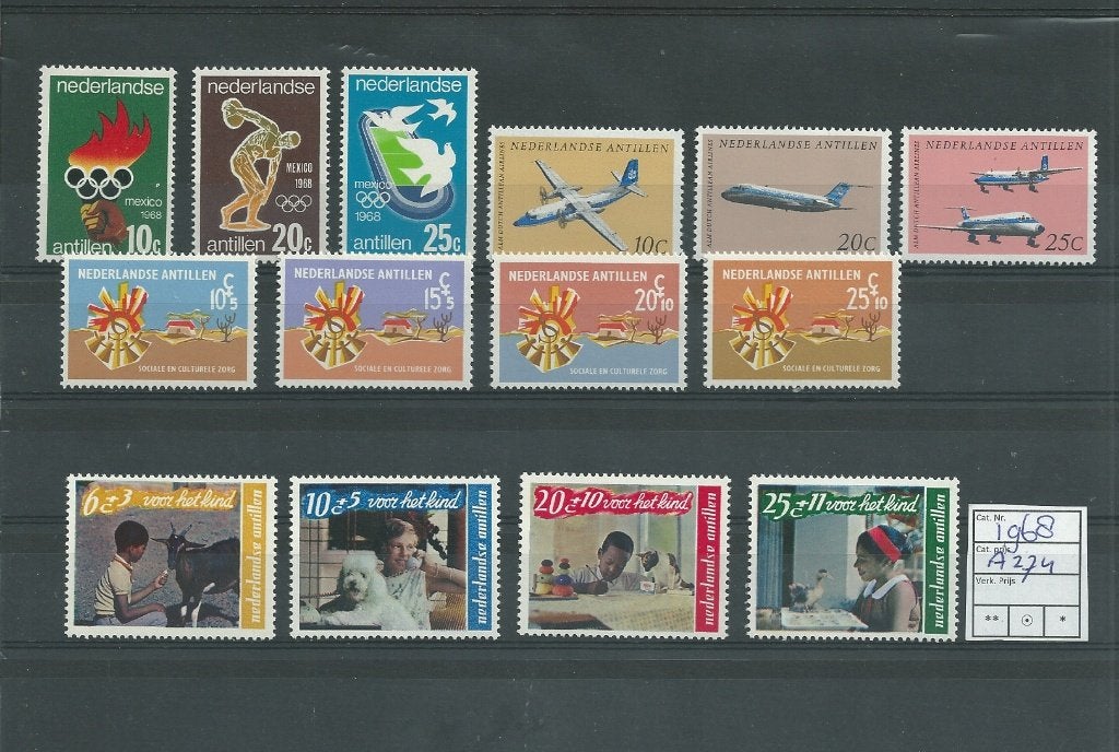 Nederlandse Antillen 1968, Complete jaargang, Postfris., Verzenden, Postfris