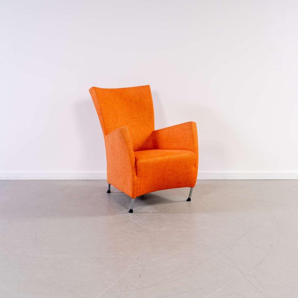 1x Montis Windy Fauteuil Oranje Stof Gemêleerd, Niet ingevuld, Gebruikt, Niet ingevuld, 75 tot 100 cm