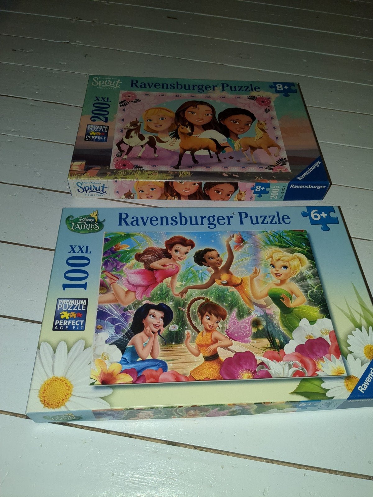 Ravensburger Puzzels: Spirit (200) & Disney Fairies (100), Ophalen of Verzenden, Minder dan 500 stukjes, Gebruikt, Legpuzzel