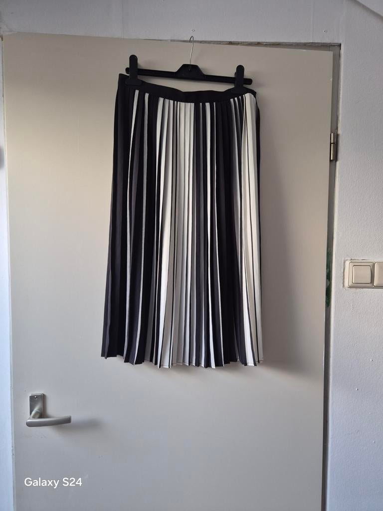 Topshop Plissé Rok Zwart Wit Gestreep, Kleding | Dames, Rokken, Maat 38/40 (M), Zwart, Topshop, Ophalen of Verzenden
