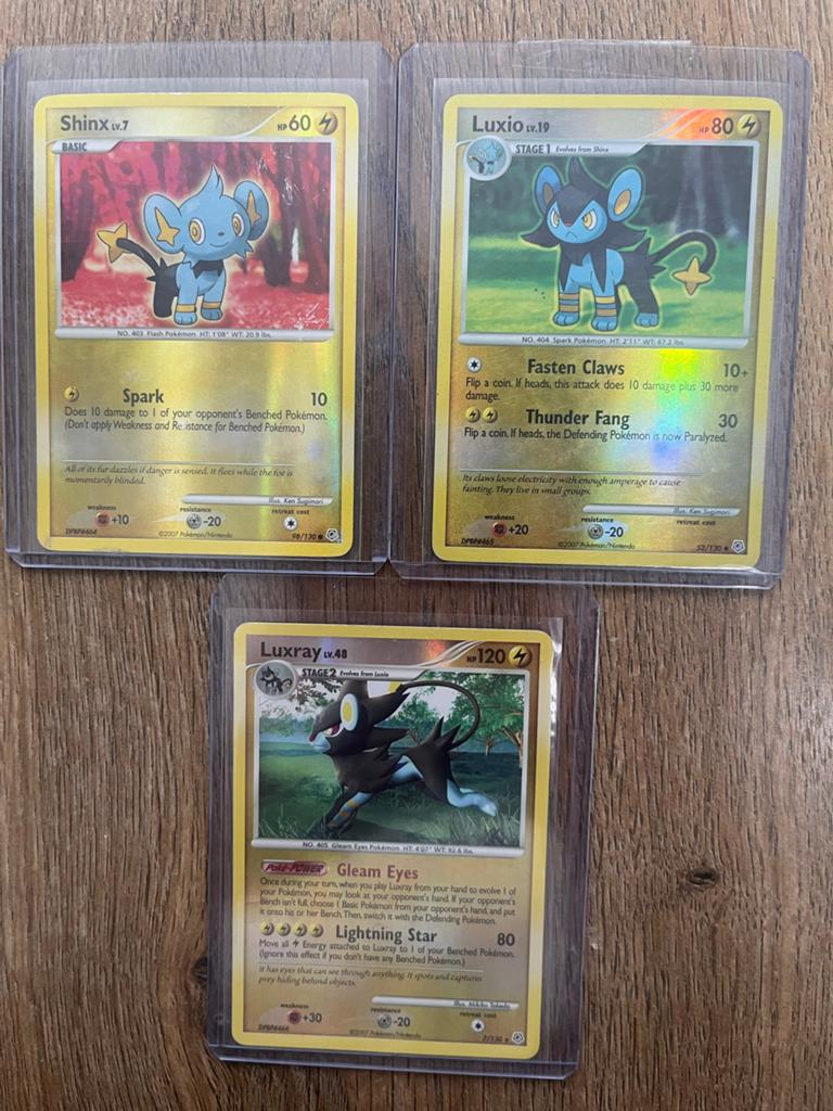 Pokémon Kaarten: Shinx, Luxio, Luxray Reverse Holo, Verzenden, Zo goed als nieuw, Meerdere kaarten