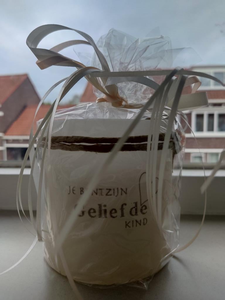 Windlicht met opdruk: je bent zijn geliefde kind, Ophalen of Verzenden, Nieuw, Overige materialen