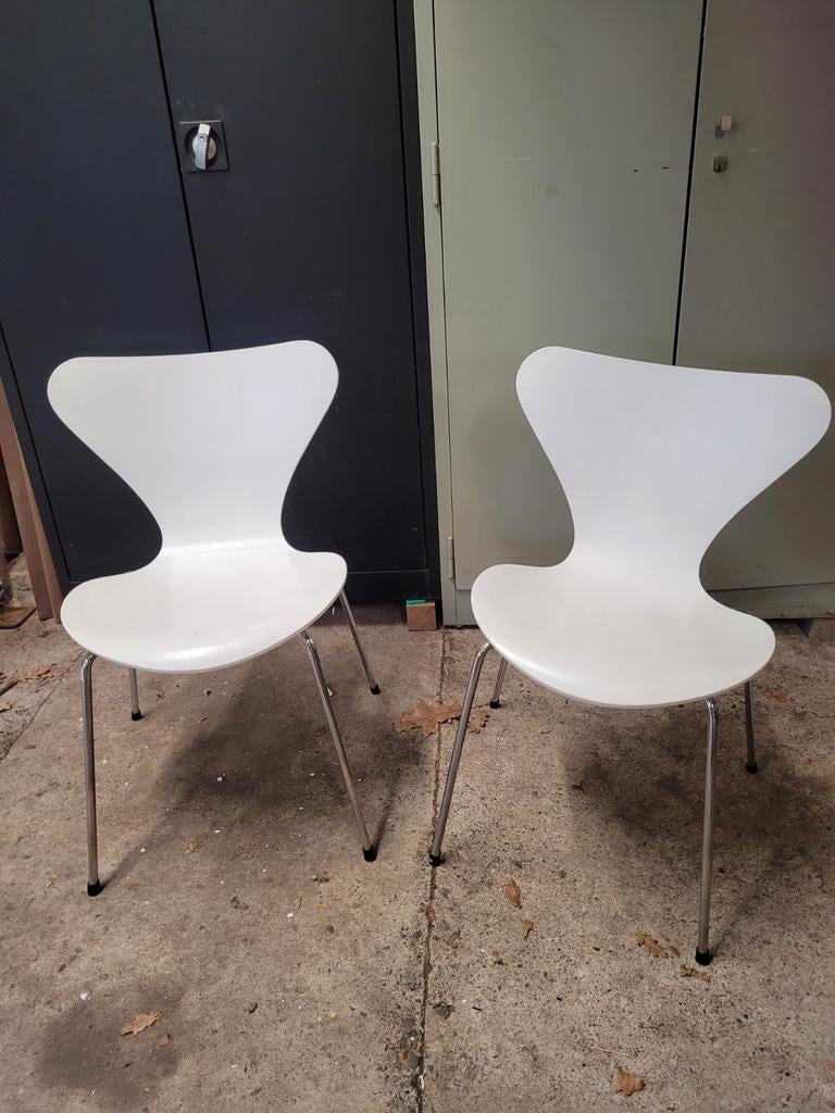 Twee originele Arne Jacobsen Vlinderstoelen Fritz Hansen, Ophalen, Scandinavisch design, Mid-century modern, Gebruikt, Twee