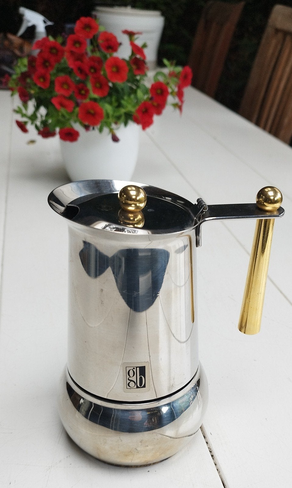 Guido Bergna 'Kitty Oro' percolator 6 kops, Witgoed en Apparatuur, Koffiezetapparaten, Ophalen, Koffiemachine