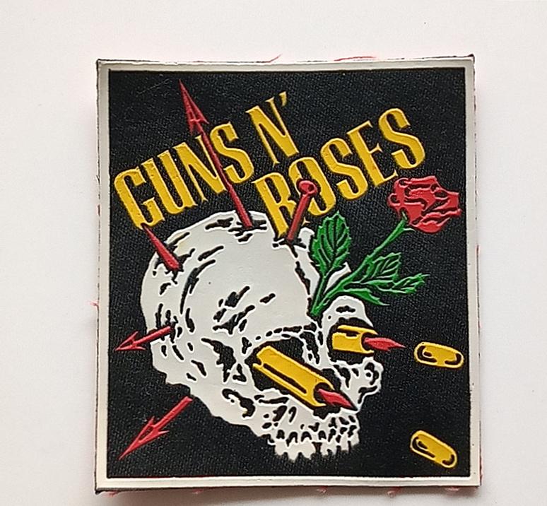 Guns N' Roses vrij  zeldzame vintage 80's  rubber patch rp16, Verzenden, Nieuw, Kleding