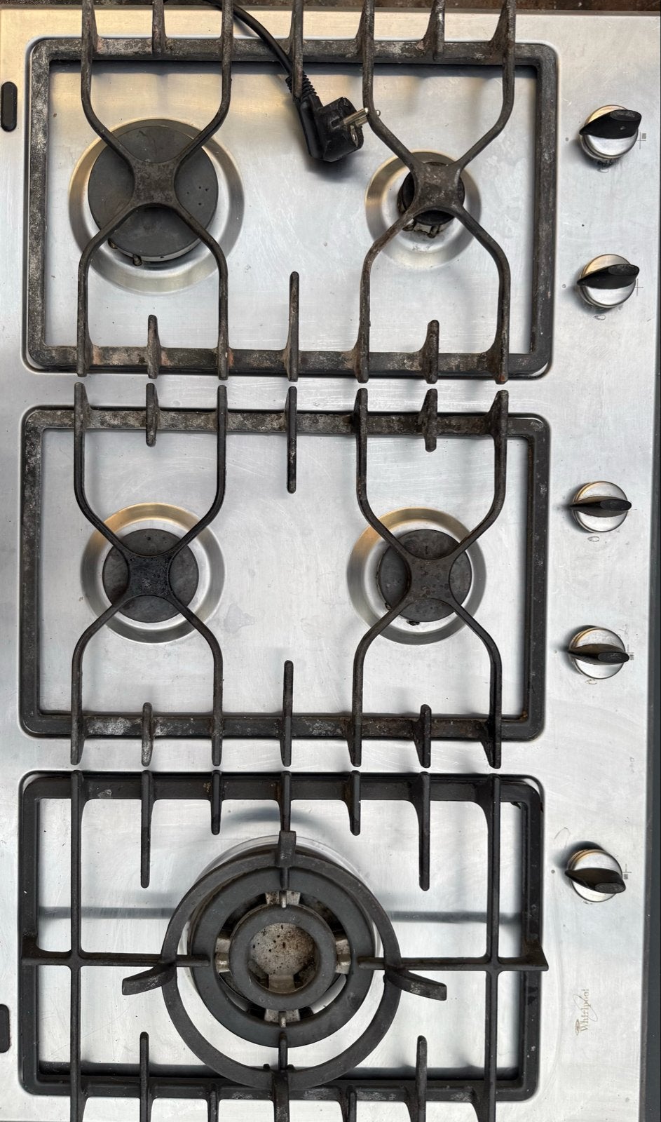 Whirlpool 5-pits gasfornuis, Ophalen, Gebruikt, Gas, 5 kookzones of meer