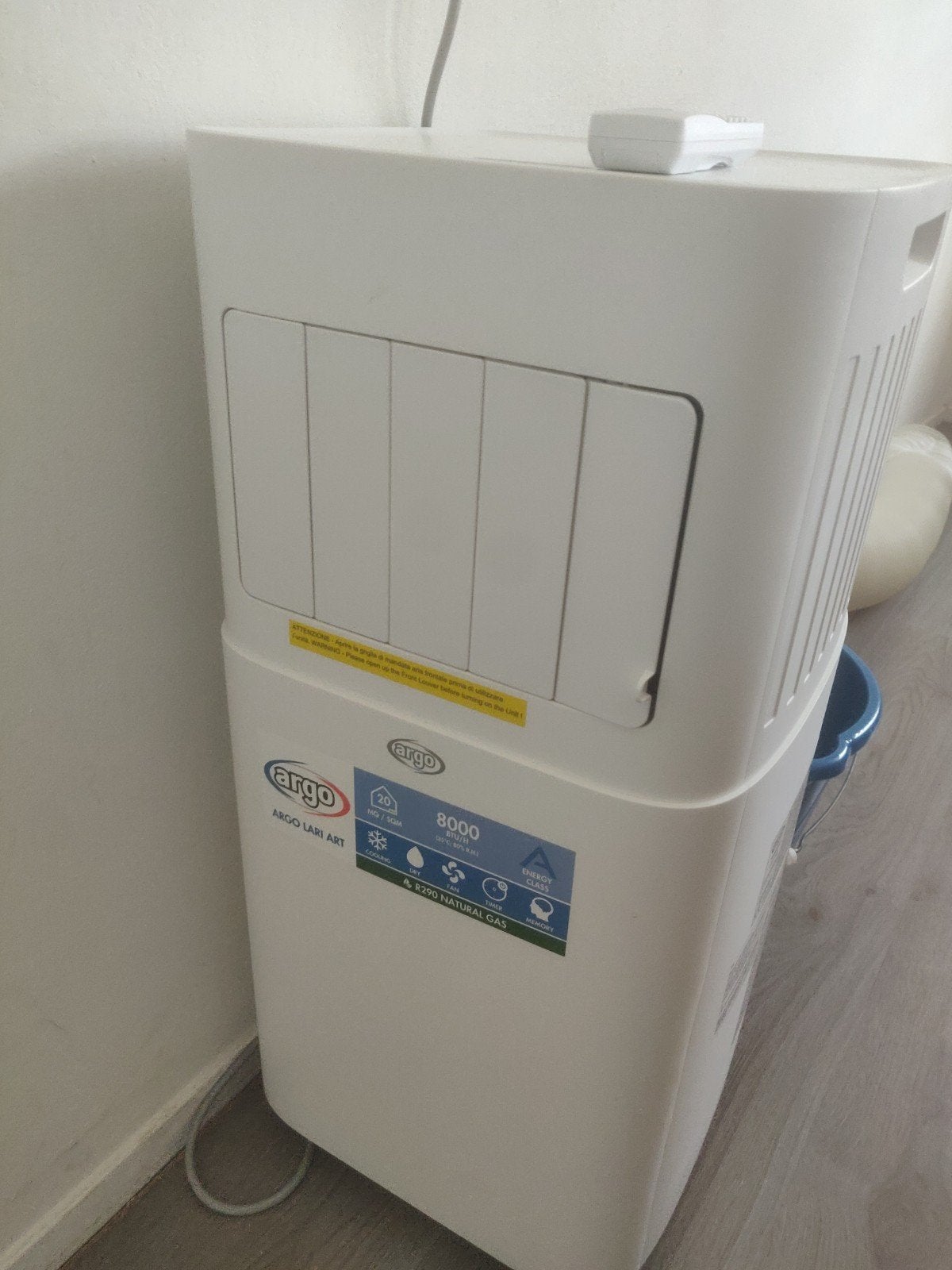 mobiele airco met slang merk Argo  8000btu, Ophalen, Minder dan 60 m³, 3 snelheden of meer, Zo goed als nieuw