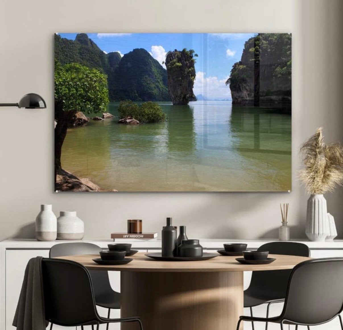 Glasplaat Phuket Thailand Glasschilderij Schilderij Foto, Verzenden, Zo goed als nieuw, Schilderij