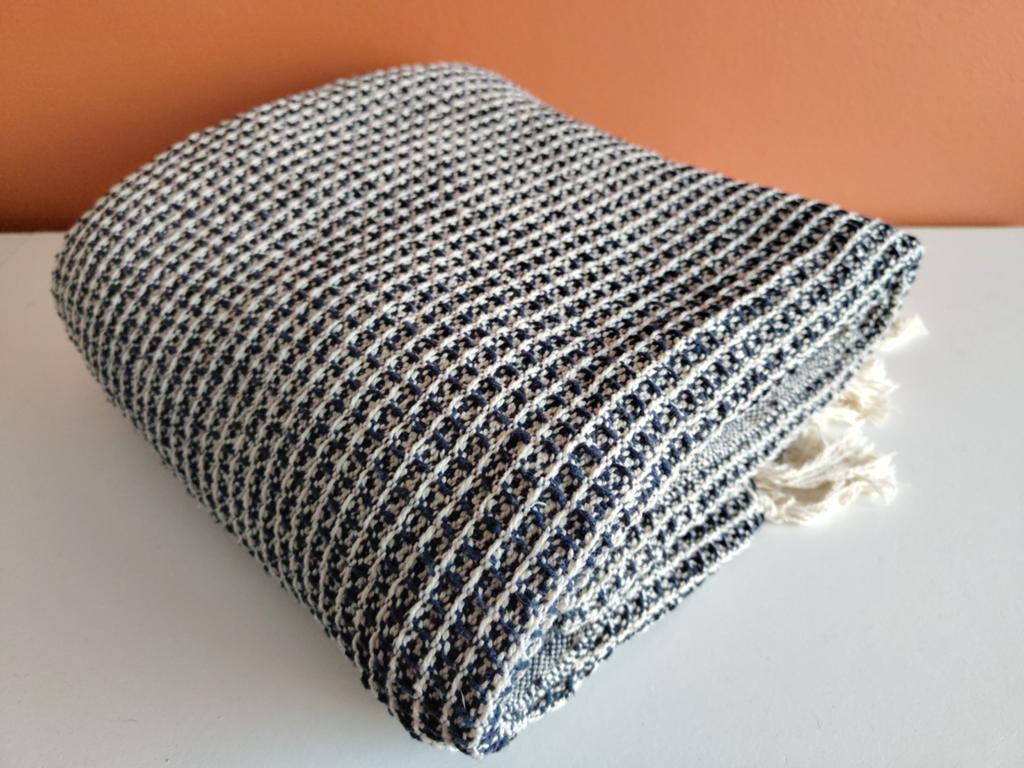 JENS LIVING Wafelpatroon Plaid - Gerecycled Katoen, Verzenden, Zo goed als nieuw