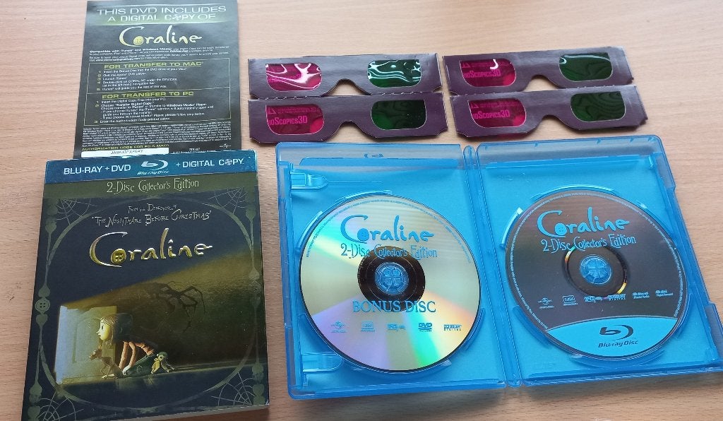 Coraline 2disc collector's edition bluray + dvd + dig.copy, Alle leeftijden, Verzenden, Zo goed als nieuw, Overige soorten