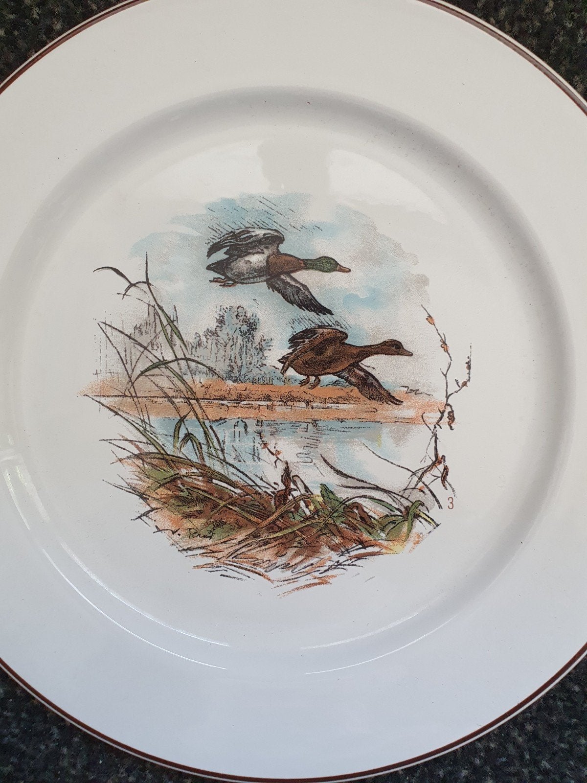 Villeroy & Boch Fontainebleau bord met eendenmotief, Antiek en Kunst, Ophalen of Verzenden