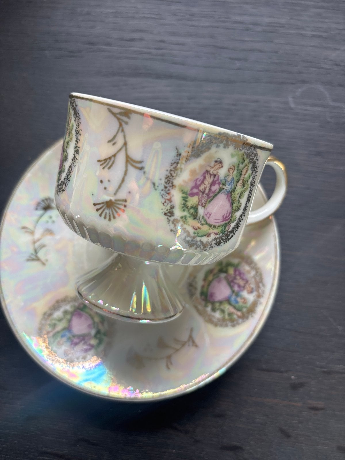Vintage Versailles Porselein Kop en Schotel Parelmoer, Ophalen of Verzenden