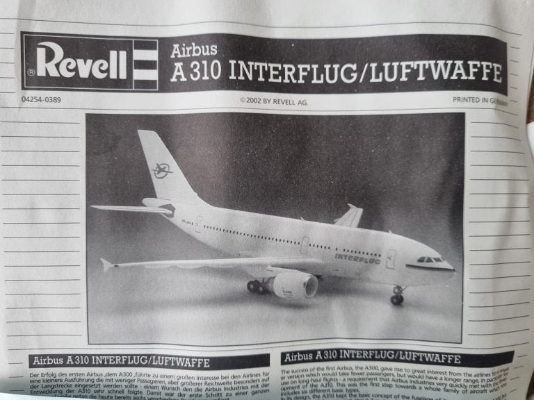 Revell 04254 Airbus A310 Interflug / Luftwaffe 1:144 z/doos, 1:72 tot 1:144, Verzenden, Revell, Nieuw
