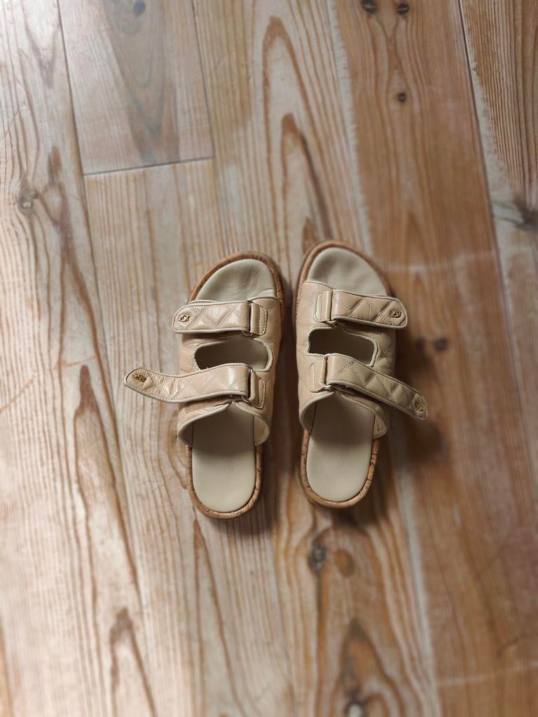 Sandalen slippers dames 38 dune beige, Beige, Zo goed als nieuw, Dune, Sandalen of Muiltjes