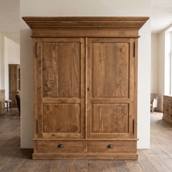 29268 Kledingkast Linnenkast Teak 1,85 m, Ophalen, 100 tot 150 cm, Teakhout, Nieuw