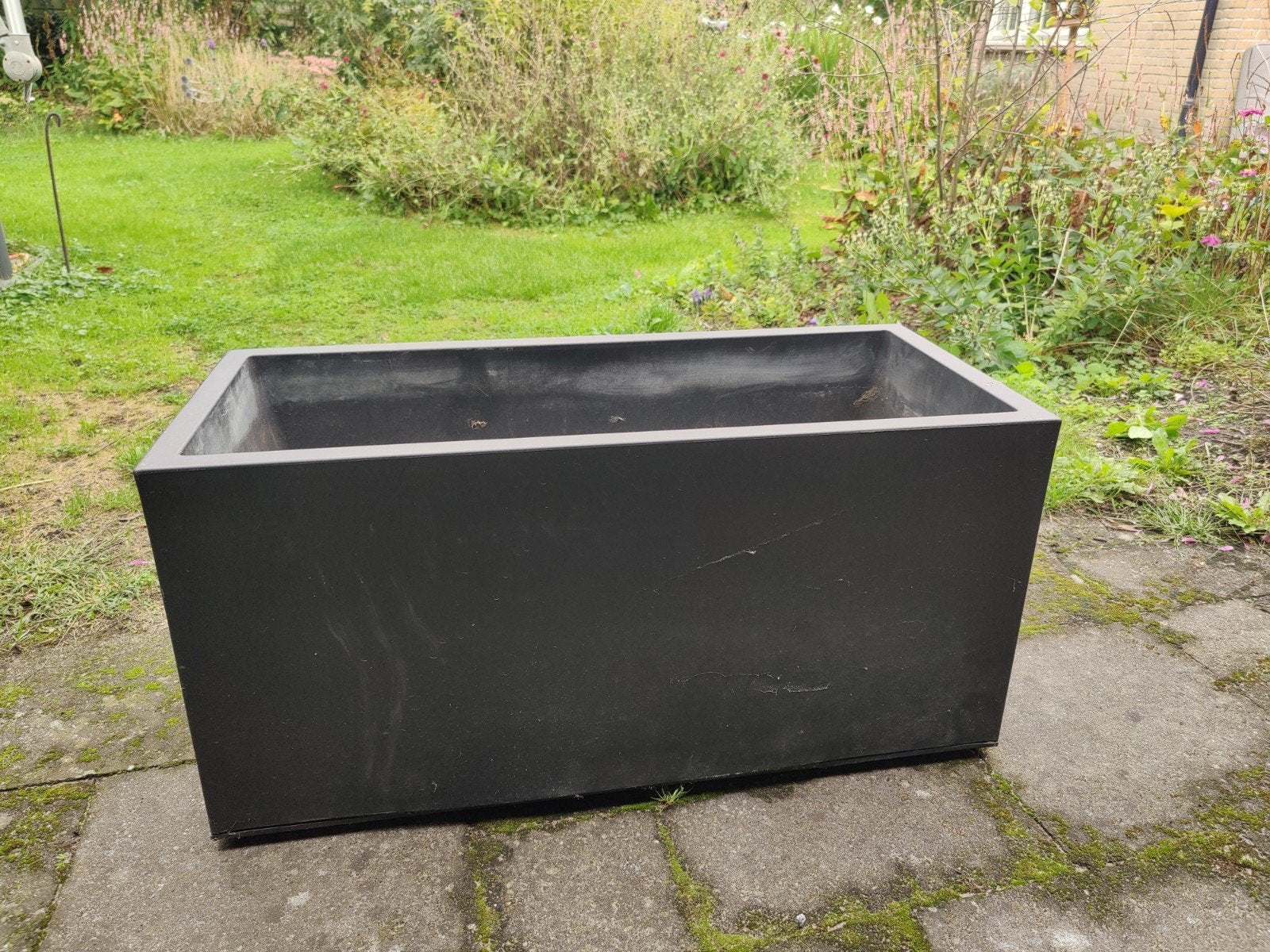 Ruime ELHO plantenbak 88x39x43 cm op wieltjes met stoppen, Ophalen, Kunststof, Gebruikt, Binnen