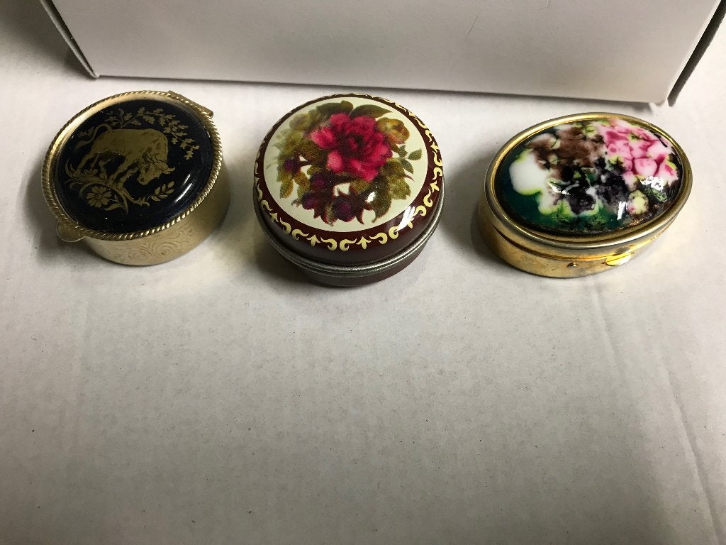 Set van 3 Vintage Pillendoosjes / Snuff Boxes, Verzamelen, Ophalen of Verzenden, Gebruikt