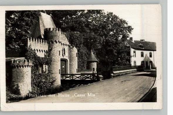 Sittard Parklaan met Huize Casa Mia st 1951, Verzenden, 1940 tot 1960, Gelopen, Limburg