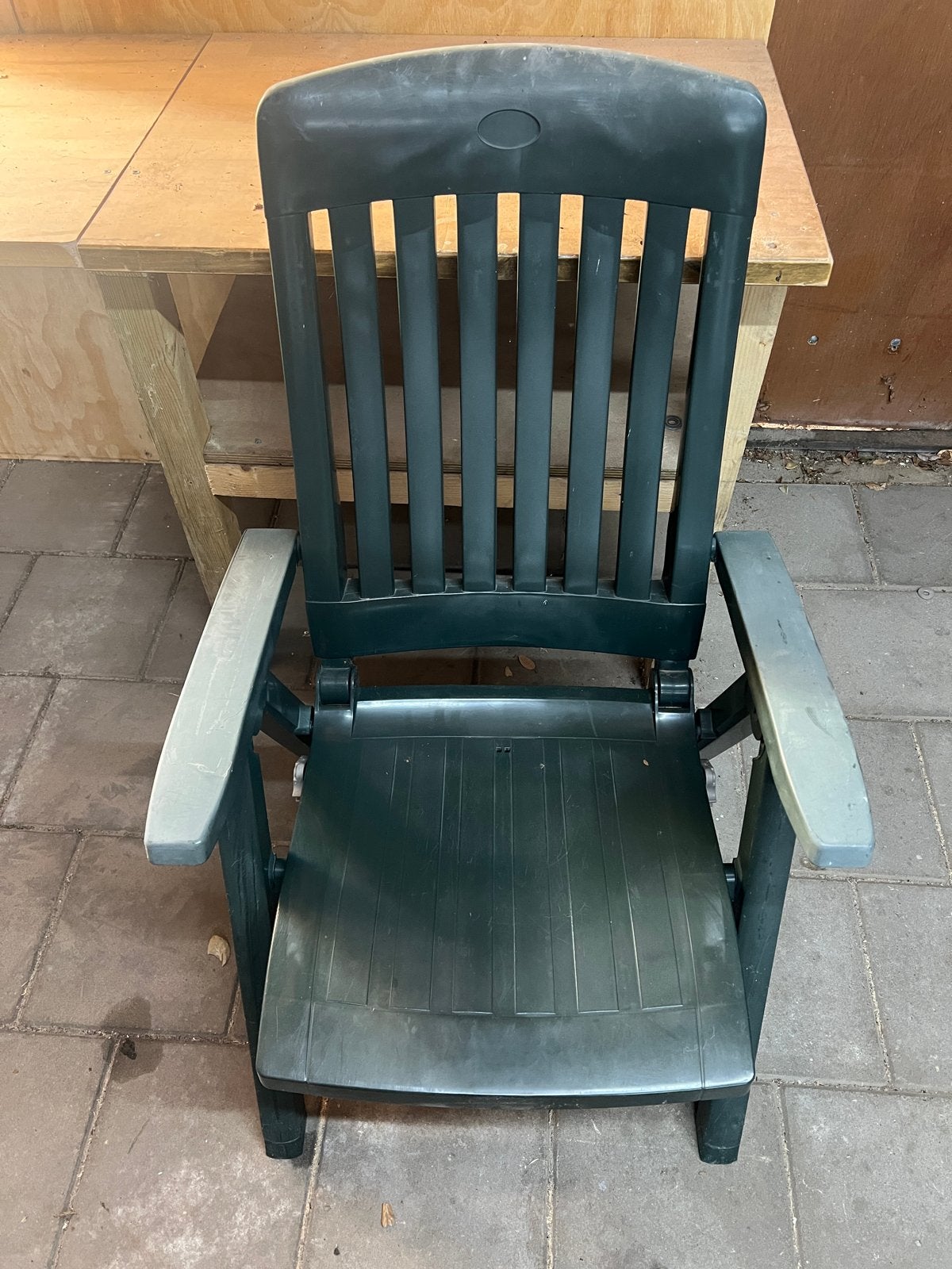 Gratis! 5 Hartman tuinstoelen - Verstelbaar en stapelbaar, Ophalen, Gebruikt, Kunststof, Stapelbaar