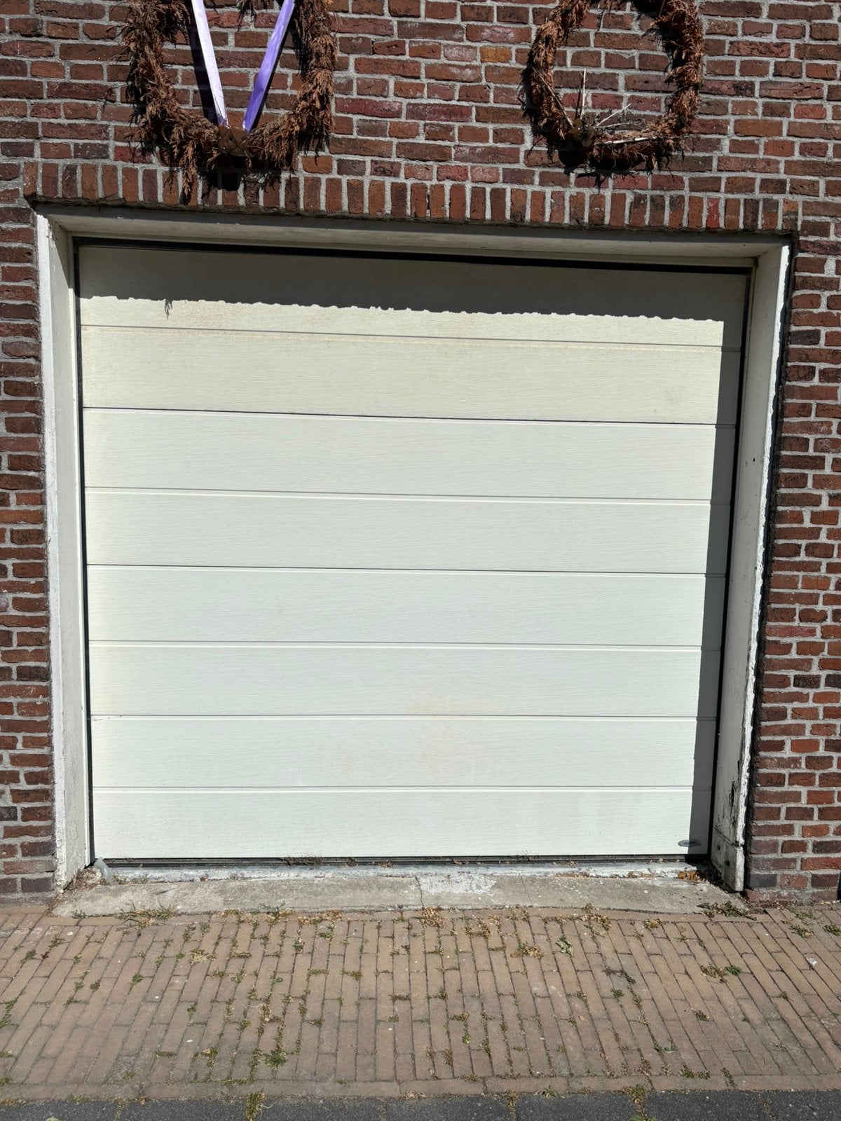 Novoferm sectionaaldeur ISO20 V4 met elektrische motor, Ophalen, Gebruikt, 120 cm of meer, Garagedeur