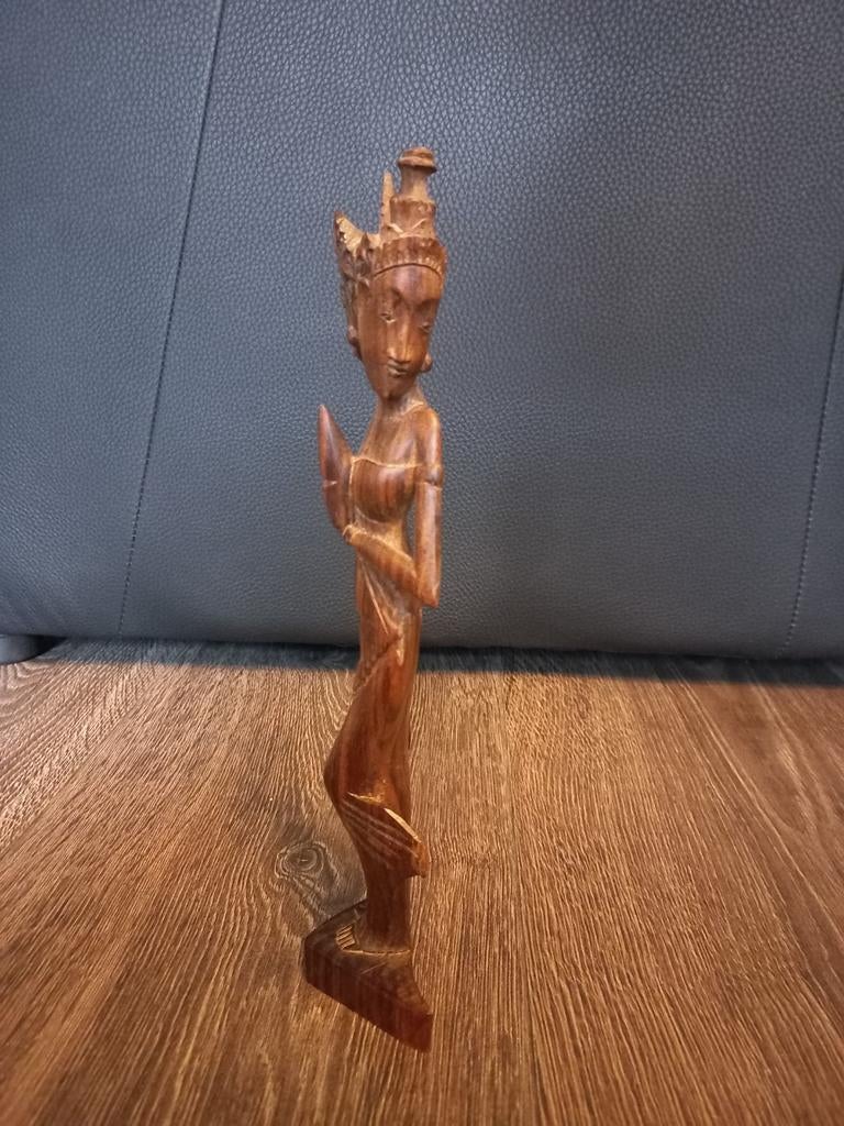 Houten Balinese Danseres Beeldje - Handgesneden, Ophalen of Verzenden