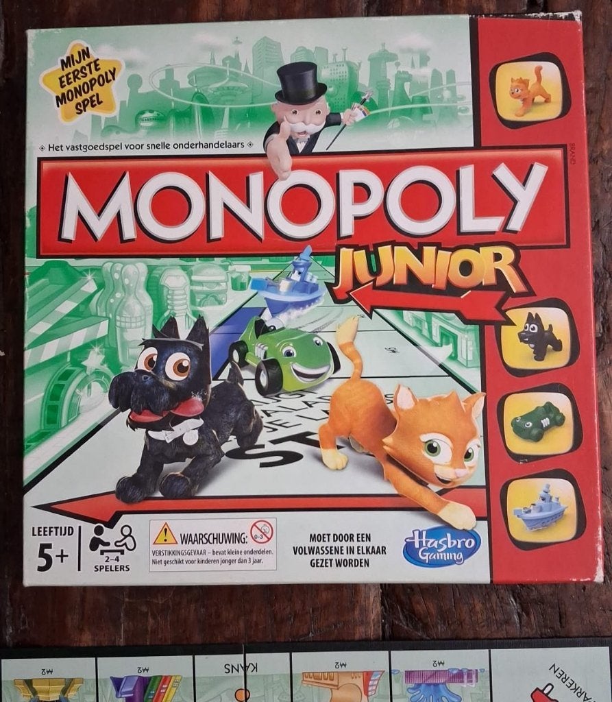 Monopoly Junior - Mijn Eerste Monopoly Spel, Drie of vier spelers, Ophalen of Verzenden, Gebruikt, Hasbro Gaming