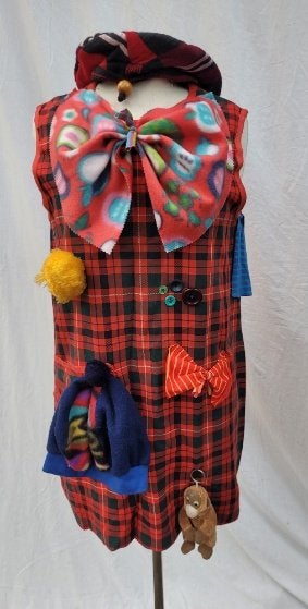 Leuke unieke rood geruite clowns jurk maat M/L - Carnaval, Kleding | Dames, Carnavalskleding en Feestkleding, Maat 38/40 (M), Carnaval