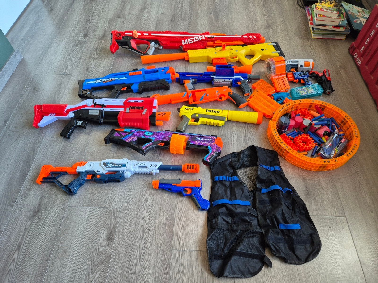 Grote Nerf en X-Shot Blaster Collectie met Accessoires, Ophalen, Gebruikt, Jongen of Meisje
