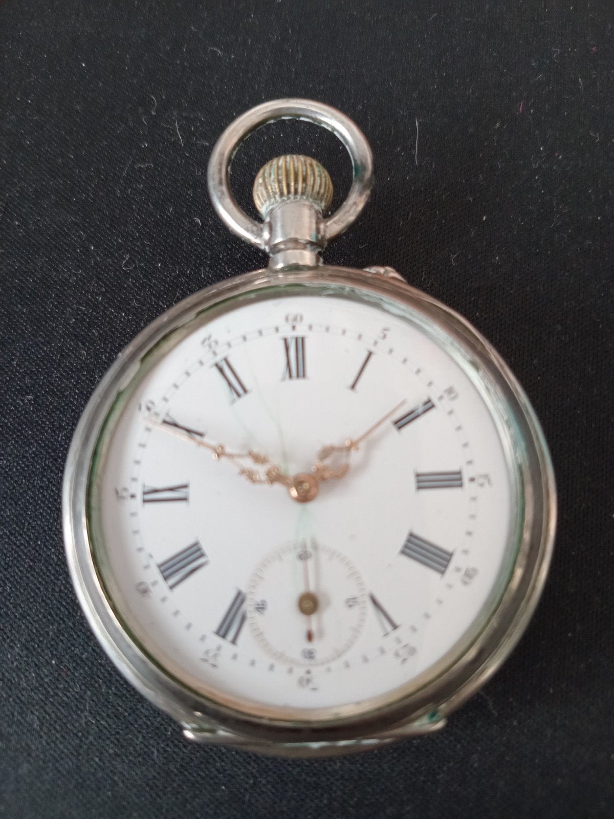 zakhorloge antiek zilver, Sieraden, Tassen en Uiterlijk, Horloges | Antiek, Zakhorloge, Voor 1900, Zilver, Ophalen
