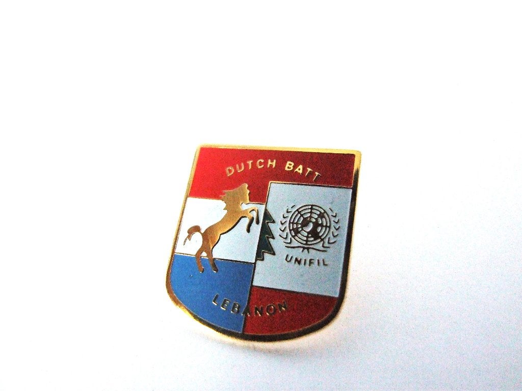 Embleem,Pin,44st,Dutchbatt,Lebanon, Verzenden, Landmacht, Nederland, Embleem of Badge