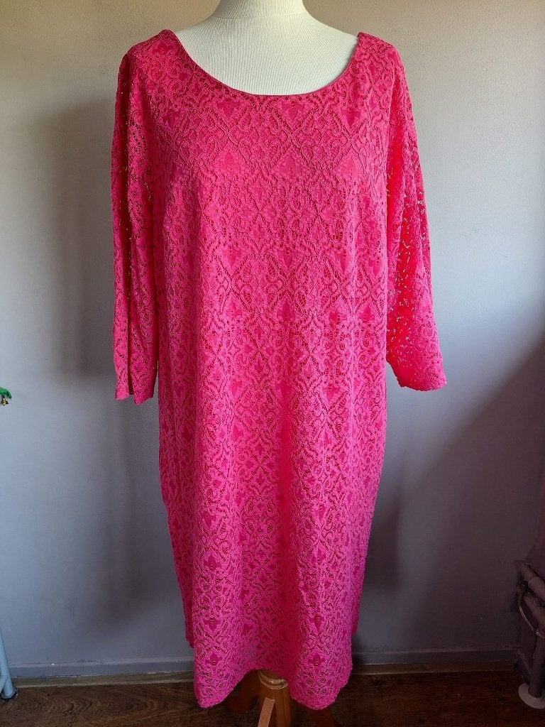 Nieuwe cyclaam roze stretch jurk kant Miss Etam, maat 50, Kleding | Dames, Maat 46/48 (XL) of groter, Nieuw, Ophalen of Verzenden
