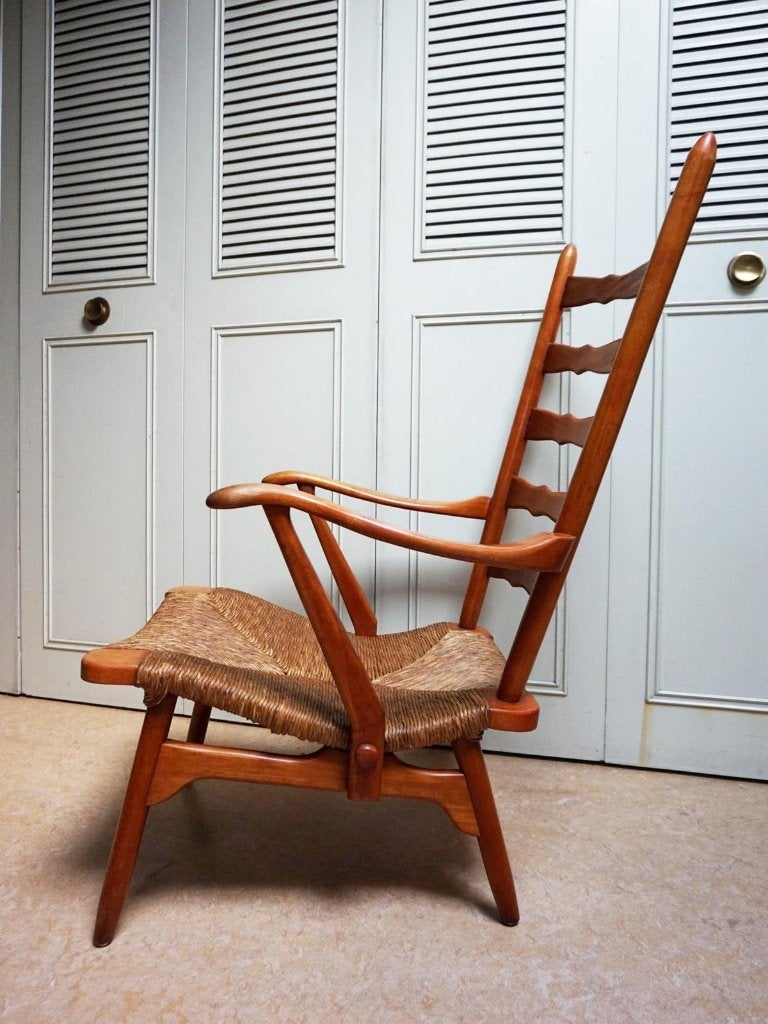Vintage Mid-century armstoel van De Ster Gelderland, 1960s, Ophalen, Gebruikt, Bruin, Hout
