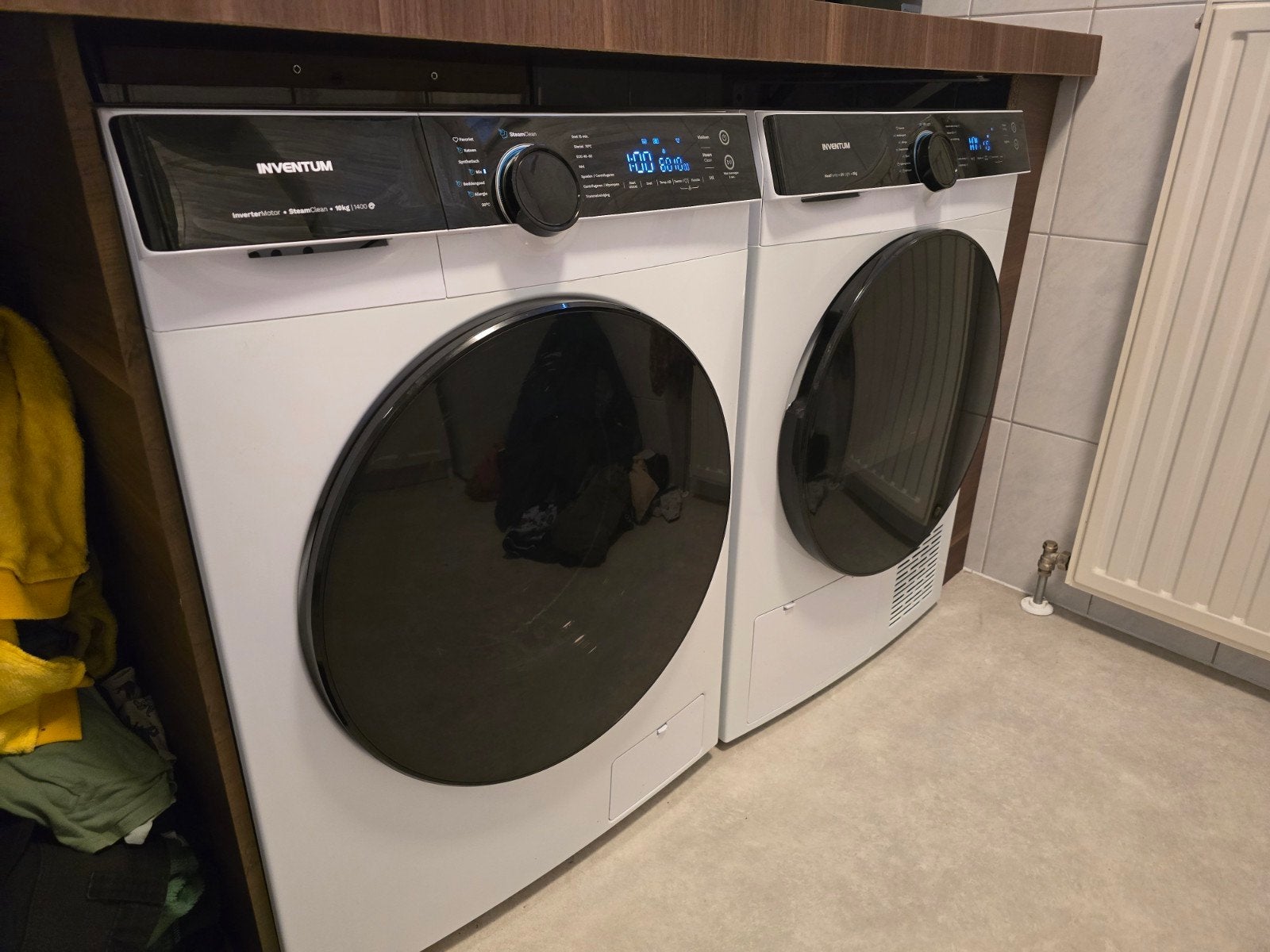 inventum wasmachine + droger 1 jaar oud, Ophalen, 85 tot 90 cm