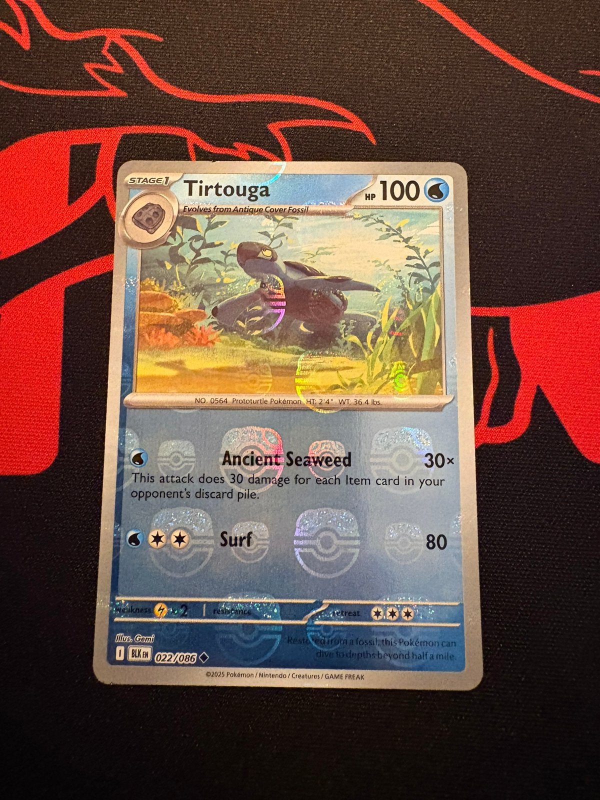 POKÉMON TIRTOUGA 022/086 – BLACK BOLT – REVERSE HOLO, Hobby en Vrije tijd, Ophalen of Verzenden, Zo goed als nieuw