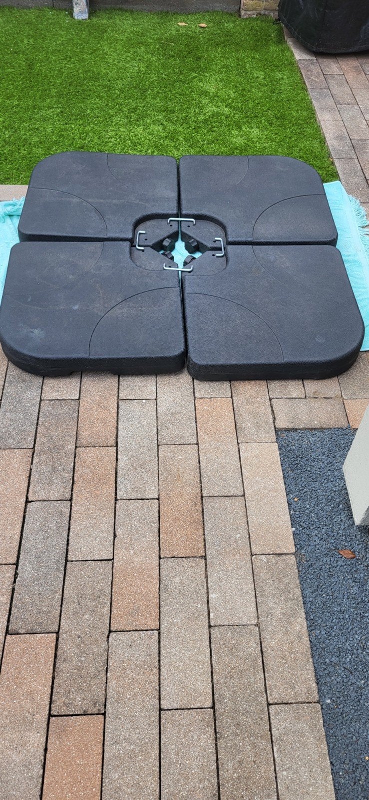 Parasolvoet Sensa Home - 4-delig, zwart, Tuin en Terras, Ophalen, Gebruikt, Minder dan 1 meter, Parasolvoet