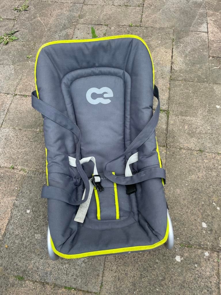 Comfortabele wipstoel met gordel - Grijs/Geel, Overige merken, Gebruikt, Wipstoel, Ophalen of Verzenden