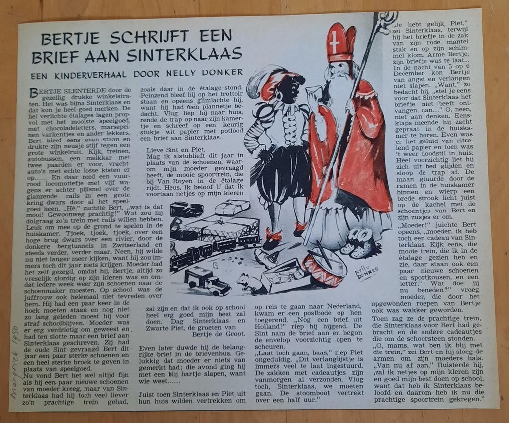 Bertje Schrijft Een Brief Aan Sinterklaas - Nelly Donker, Ophalen of Verzenden, 1940 tot 1960, Tijdschrift
