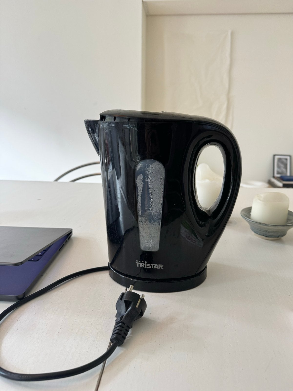 Tristar waterkoker - Zwart, compact en functioneel, 1 tot 2 liter, Ophalen of Verzenden, Gebruikt