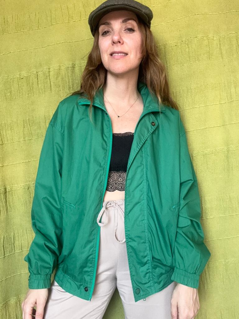 Vintage jas - jacket - groen - jaren 80/90 - S/M, Maat 38/40 (M), Hgv, Hgv, Ophalen of Verzenden