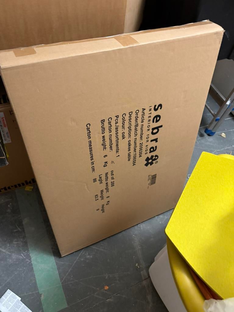 Sebra kindertafel hout design nieuw in doos, Ophalen of Verzenden, Zo goed als nieuw
