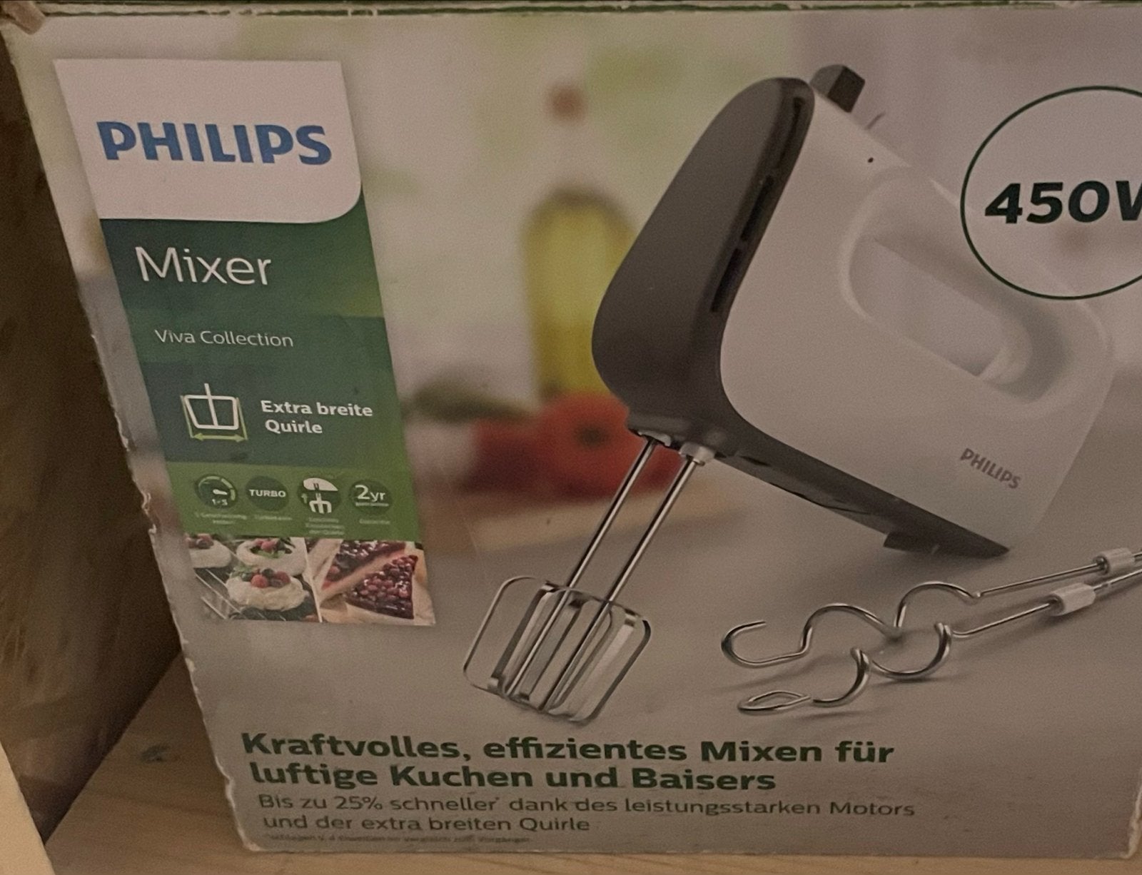 Philips Mixer Viva Collection 450W - Krachtig en Efficiënt, Ophalen, Nieuw, 3 snelheden of meer