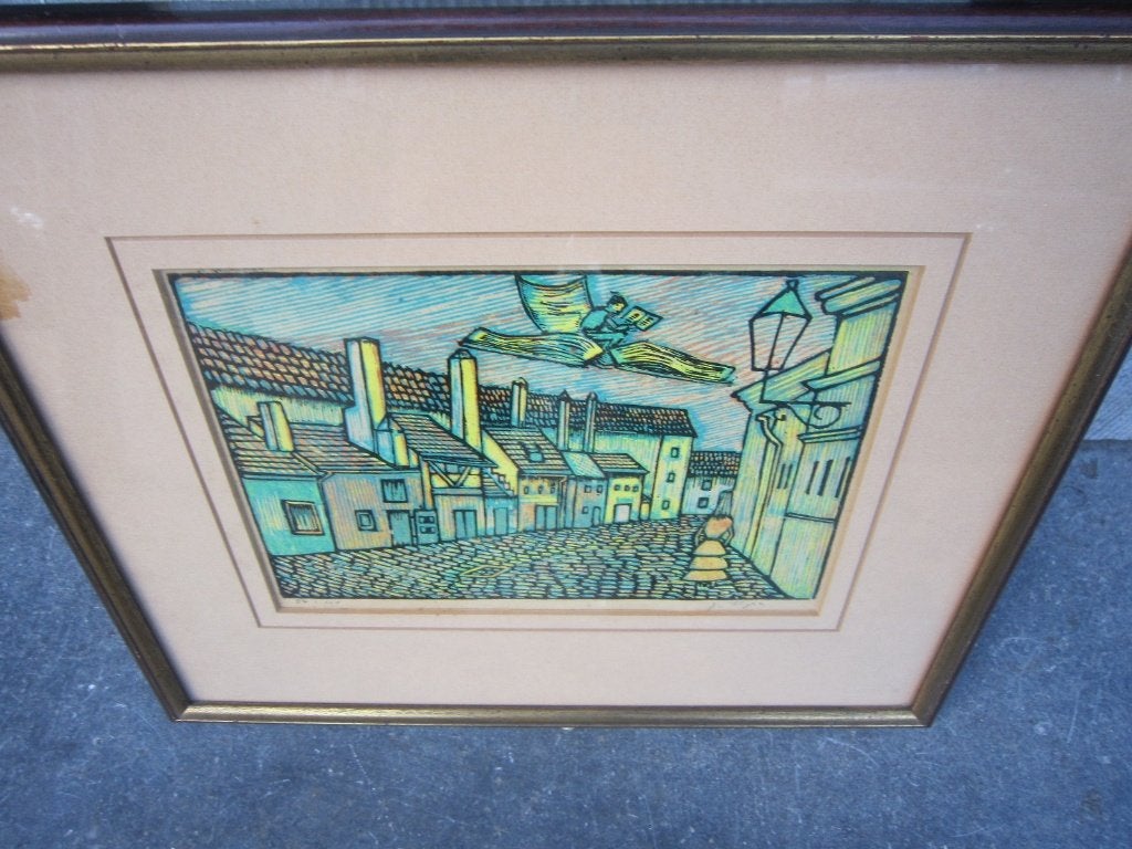 Tjechechische Kleuren litho v/e Straatje,J.Jaroslav, TXO1912, Ophalen, Lithografie