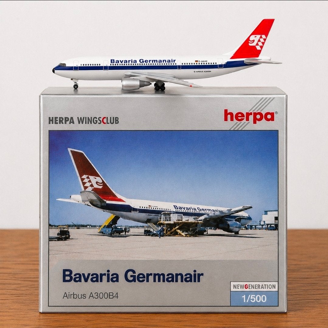 Herpa Wings Club Bavaria Germanair Airbus A300 1:500, Verzenden, Zo goed als nieuw, Schaalmodel