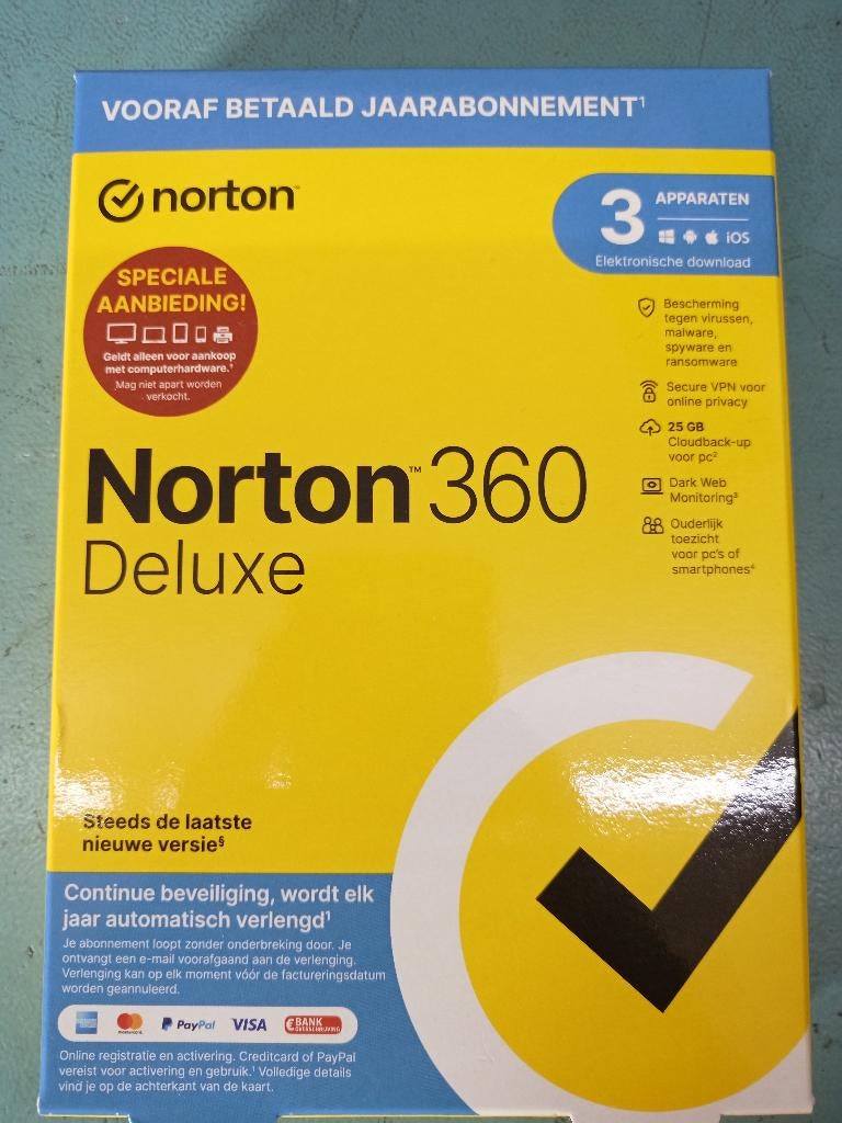 Norton 360 Deluxe, Computers en Software, Antivirus- en Beveiligingssoftware, Ophalen of Verzenden, Nieuw, Norton, MacOS