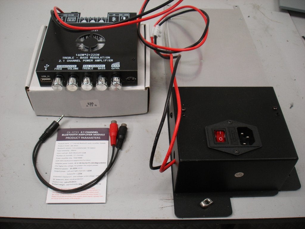 bluetooth versterker 2.1 met subwoofer uitgang en voeding, Ophalen of Verzenden, Nieuw, 120 watt of meer, Overige merken
