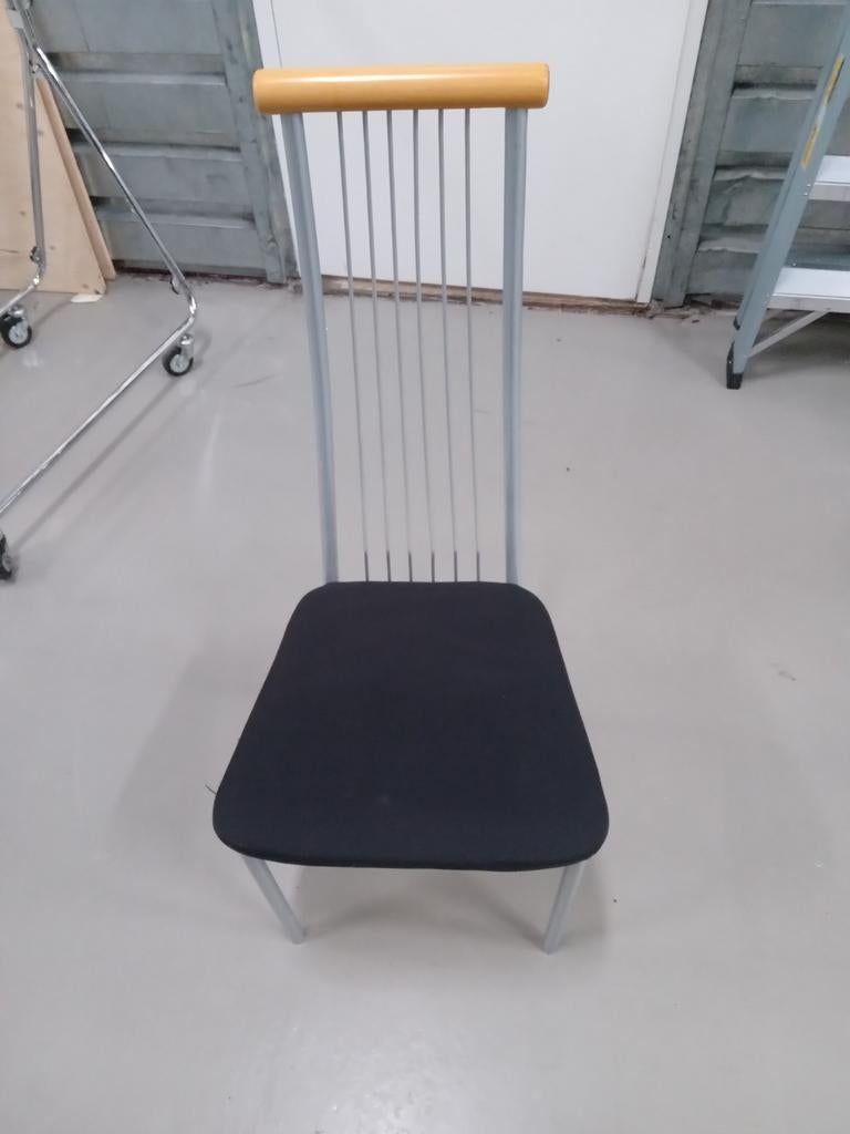 4 stuks design stoelen stof hout metalen frame, Ophalen, Gebruikt, Zwart, Vier