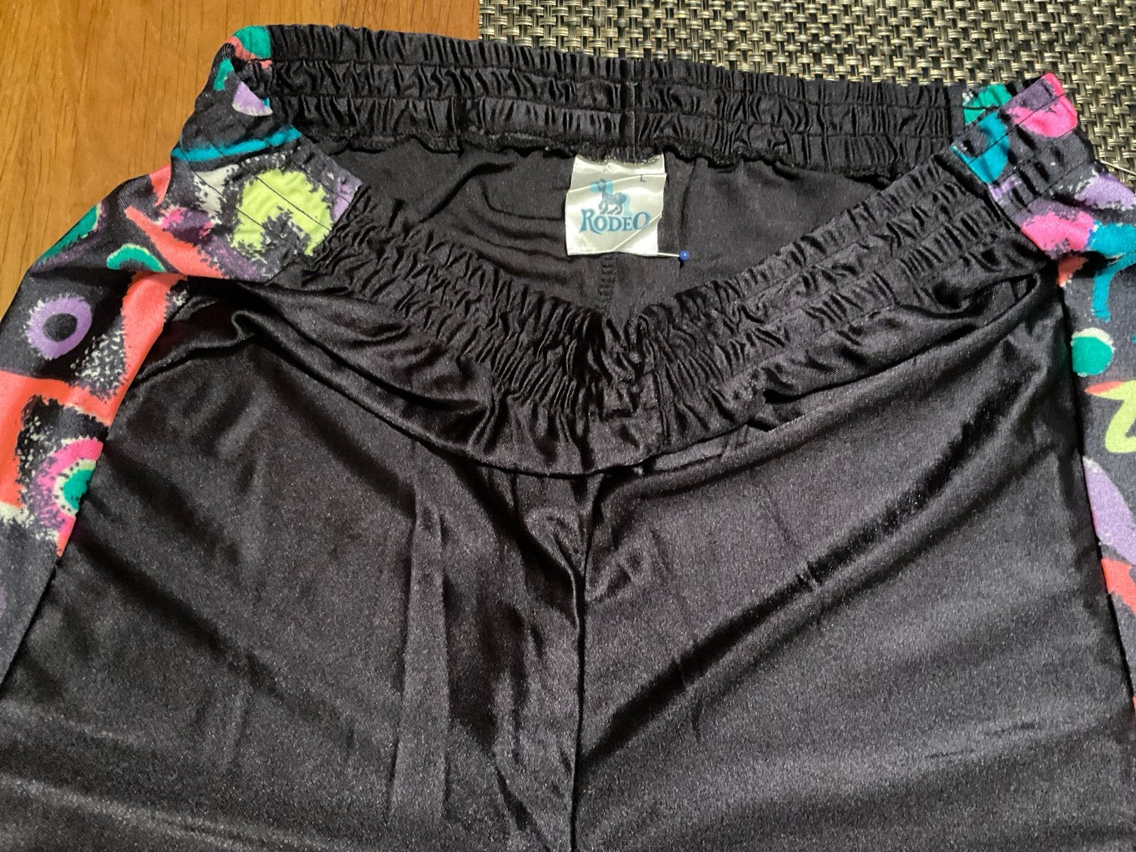 Vintage Rodeo Capri sport broek met kleurrijke print maat L, Zwart, Maat 42/44 (L), Ophalen of Verzenden, Driekwart