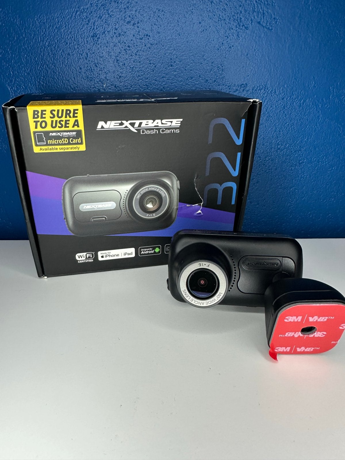 Nextbase 322GW Dashcam met ongebruikte montage plakker, Auto diversen, Dashcams, Ophalen of Verzenden, Zo goed als nieuw