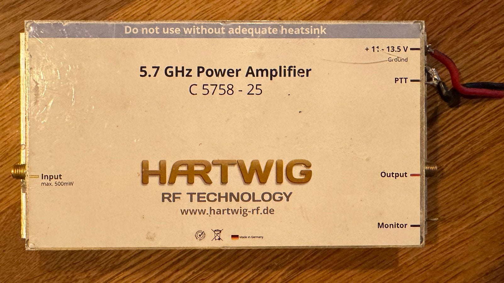 6cm ATV Eindtrap 25w 5800 MHz, Telecommunicatie, Ophalen of Verzenden, Gebruikt, Zender